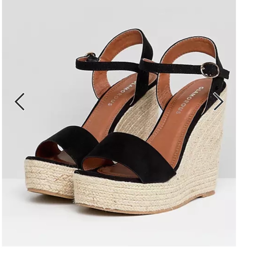 Black Wedge Sandals